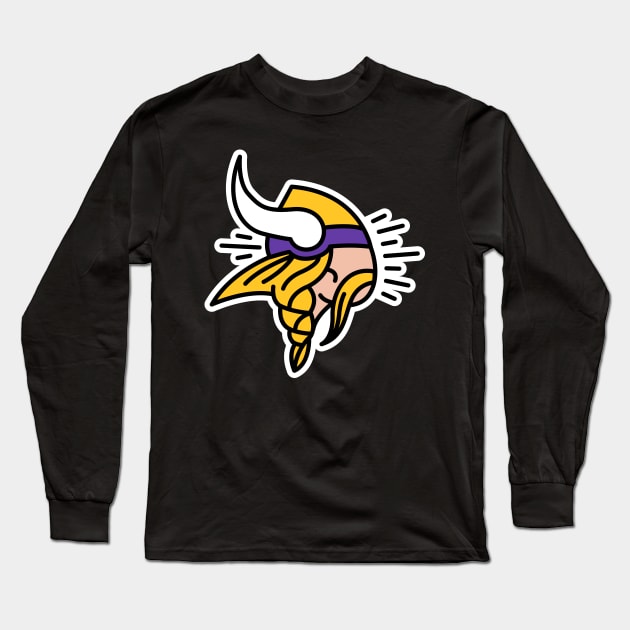 Pop SKOL Minnesota Logo Long Sleeve T-Shirt by Carl Cordes